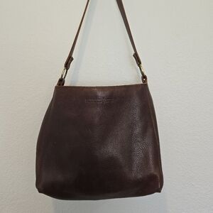 Portland Leather Triangle Shoulder Bag In Coldbrew